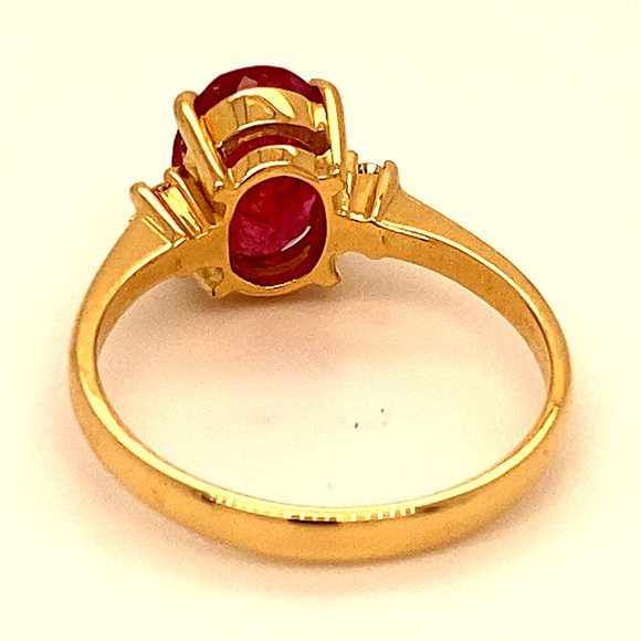Longido Ruby 2.60ct Diamonds 18K Solid Gold Ring - Picture 4 of 6